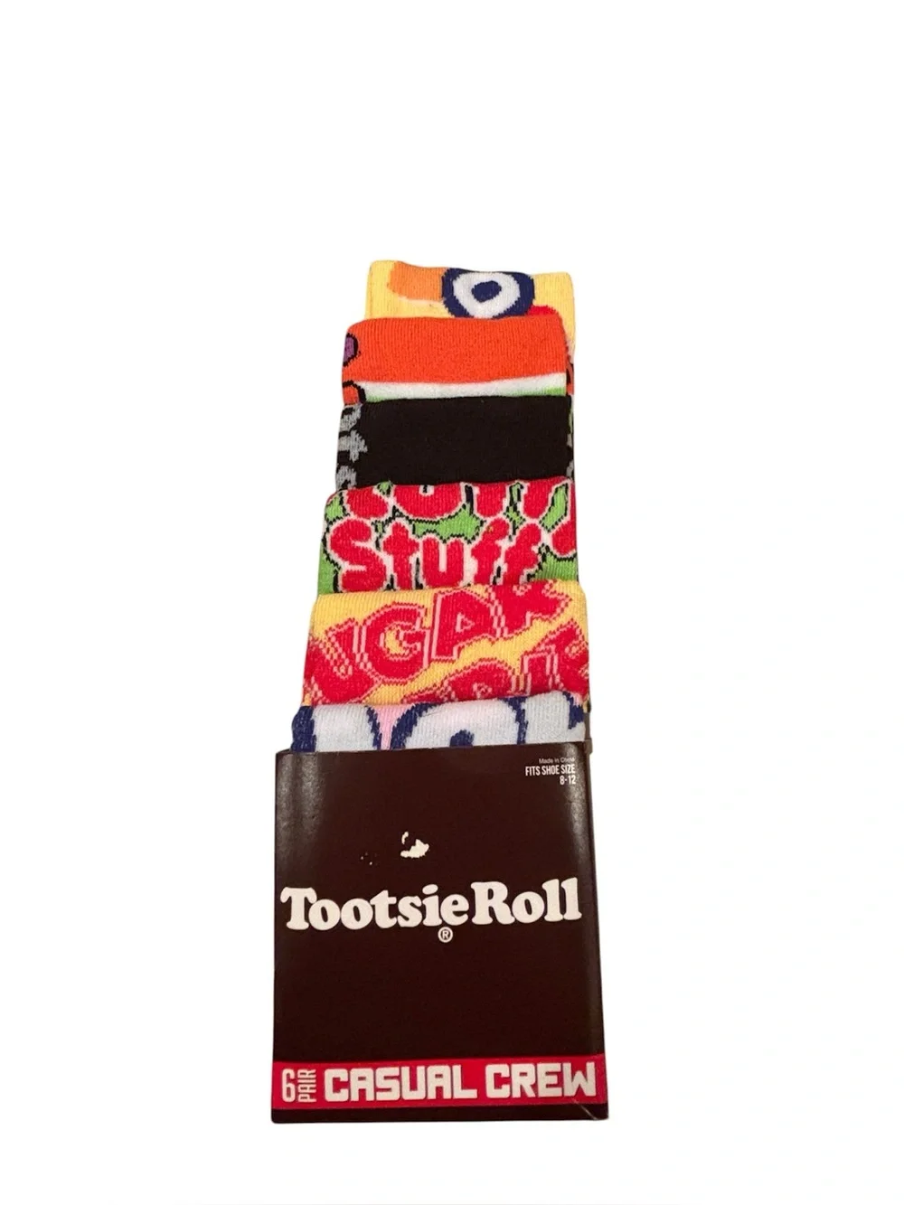 New Bioworld Tootsie Roll Candy Crew Socks Men Size 8-12 Blow Pop Sugar Baby